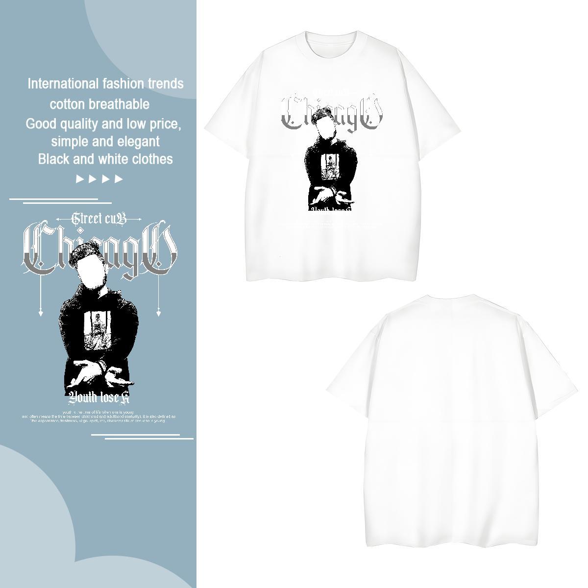 T Shirt For Man 230g 100% Cotton portrait Casual Daily Wear Breathable Short Sleeve Asian Size Men Tshirts Free Shipping Brand Polos