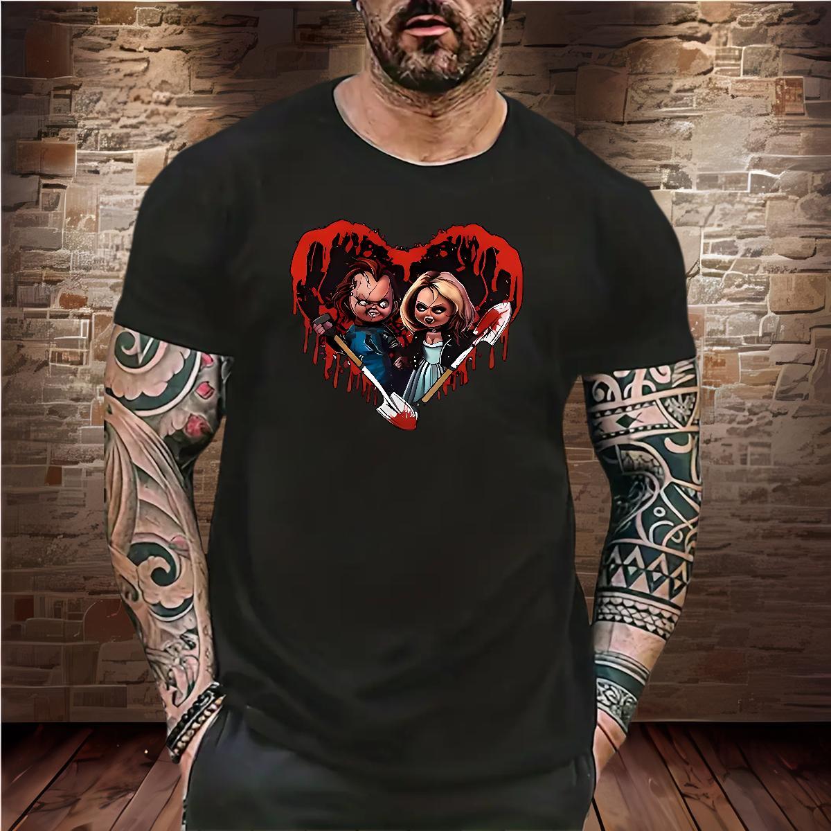 T Shirts Men 230g Cotton Terror Casual Beach O Neck Short Sleeves Oversized Tshirts Wholesale Popular Tops Tees