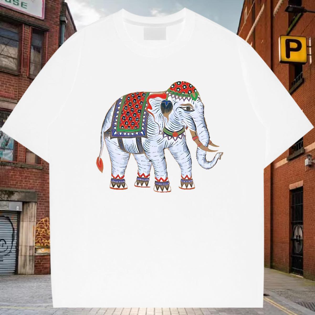 T Shirts Men 230g 100% Cotton elephant Sport Breathable Short Sleeve Oversized 3XL 4XL Men Clothes T-Shirt Stylist Cool Top Tees