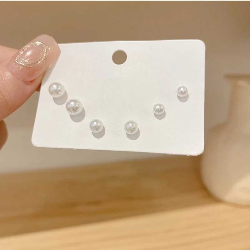 4mm 6mm 8mm 3 pairs of imitation pearl jewelry sets womens earrings Korean sweet cup Brinks wholesale Birtay gifts W241023