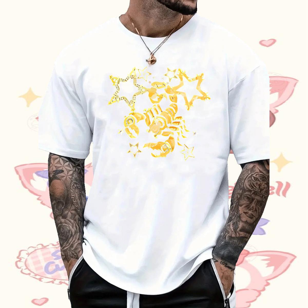 Brand T Shirt For Man 230g Pure Cotton scorpion Hip Hop Street Tee Shirt Crew Neck Breathable Comfortable Men Tees Custom Printing