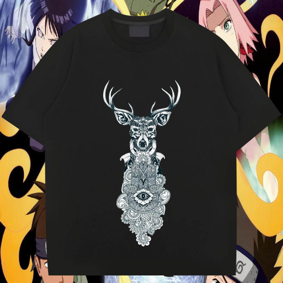 Fashion Casual T Shirts Men 230g 100% Cotton Deer Street Tops Tees Crew Neck Breathable Loose Tshirt for Man Woman Plus Size Custom