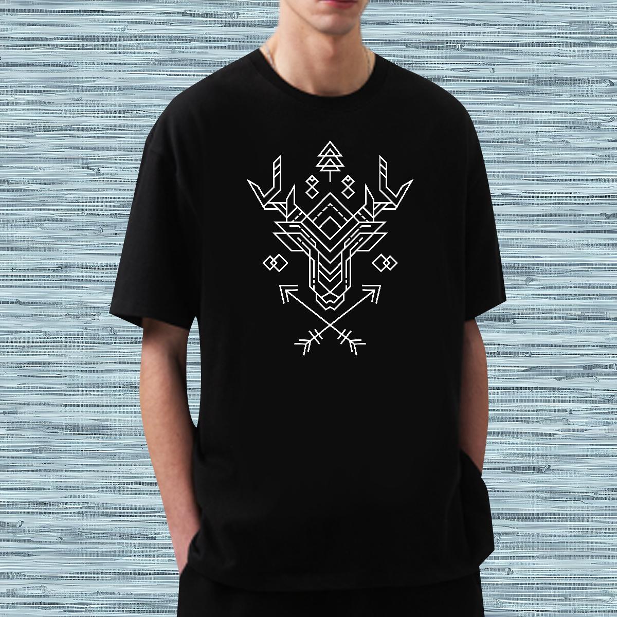 Man T Shirts 230g Cotton Geometric line Summer Casual Breathable Short Sleeve DIY Printed Men Tees Factory Direct Free Shipping Top Tees