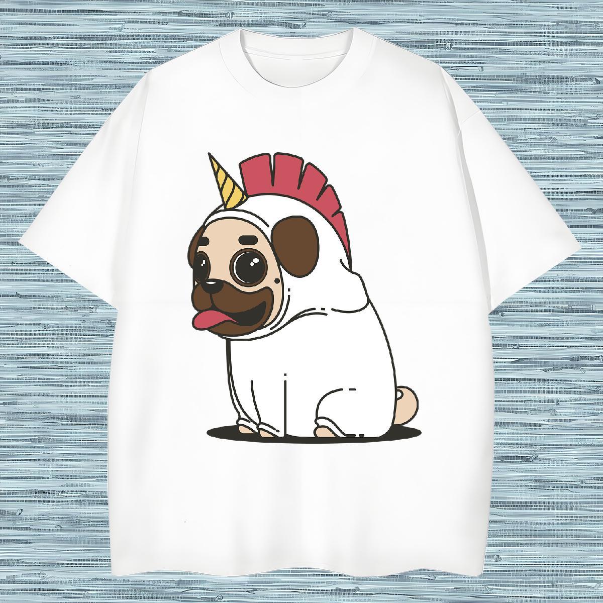T Shirts Men 230g 100% Cotton Dog Sports Casual Round Neck Short Sleeve Graphic Couples T Shirts Fashion Casual Wholesale Clothings