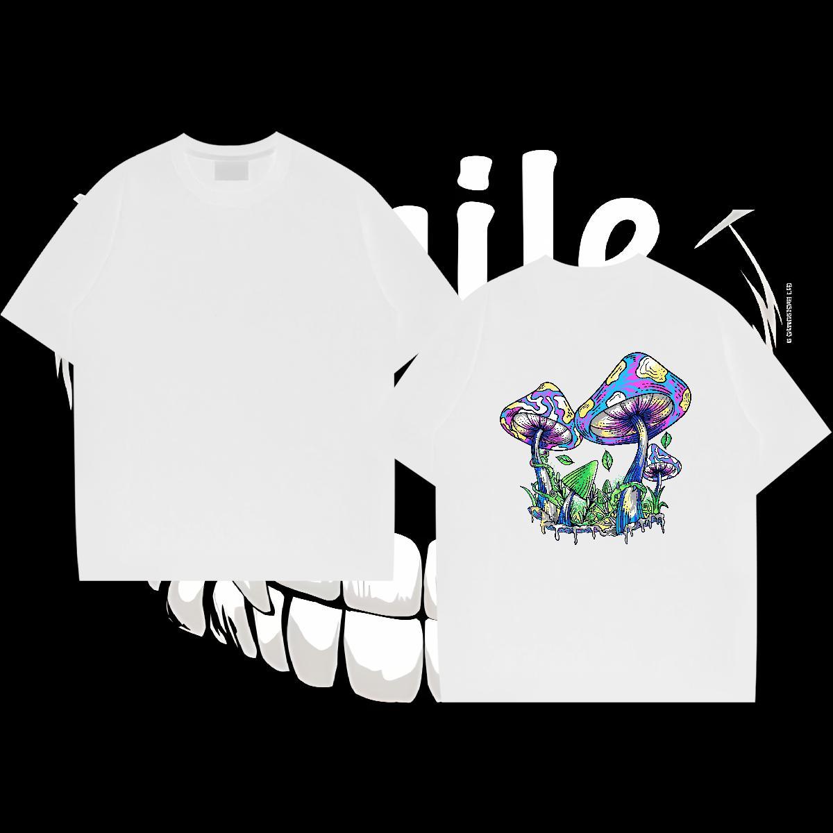 2024 Designer T shirt 230g 100% Cotton mushroom Outdoor Tshirts Breathable Soft Loose Men Clothes T-Shirt DIY