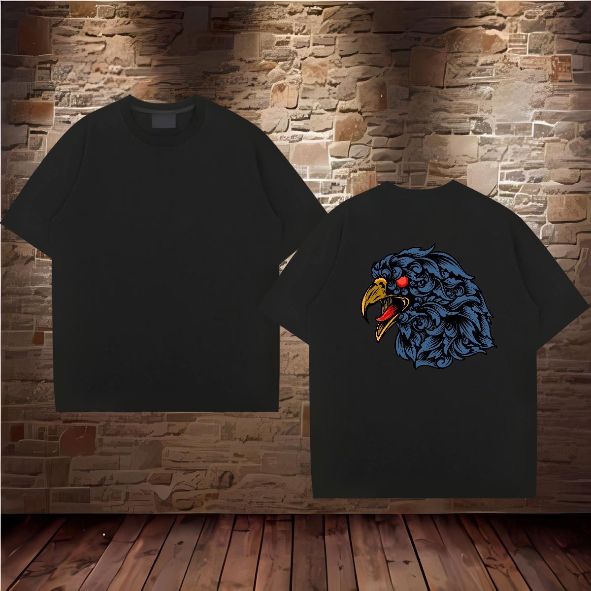2024 Summer Mens T Shirts 100% Cotton 230g eagle Casual Daily Wear Top Tees Breathable Soft TOP Quality Tshirt for Man Woman Floral Print