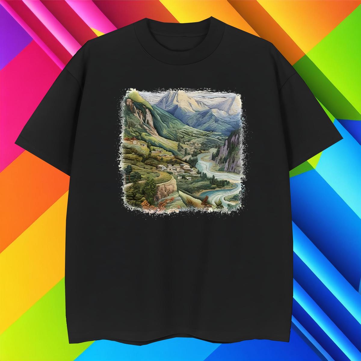 Loose Fit Men Tshirts 230g Pure Cotton Spring Summer mountains Anime Short Sleeve Soft Customized Men T Shirts Tees