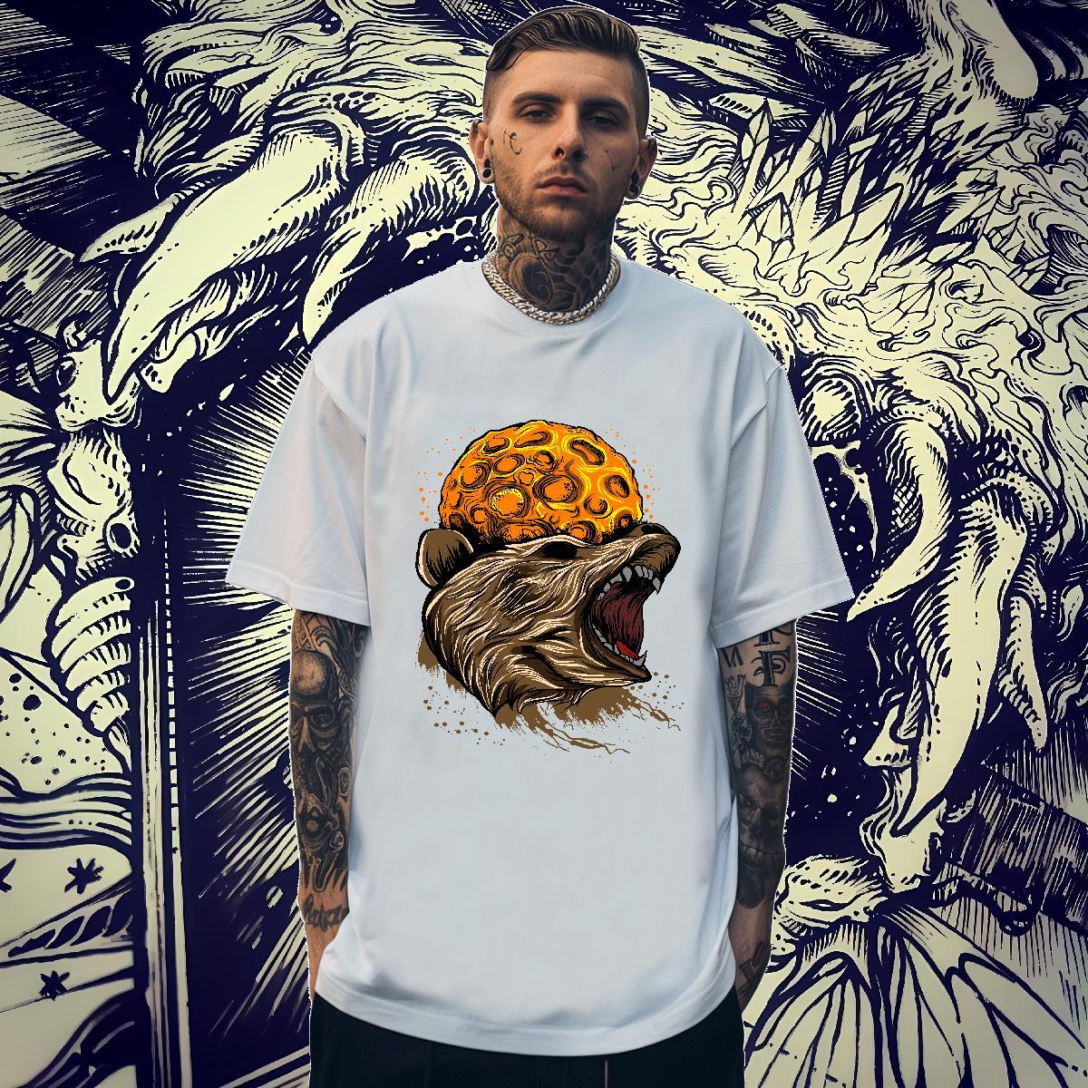 Soft Men Tshirts 230g 100% Cotton Daily Outfit cool Custom Print Oversized Breathable Short Sleeve Fashion New T Shirt For Man Top Tees