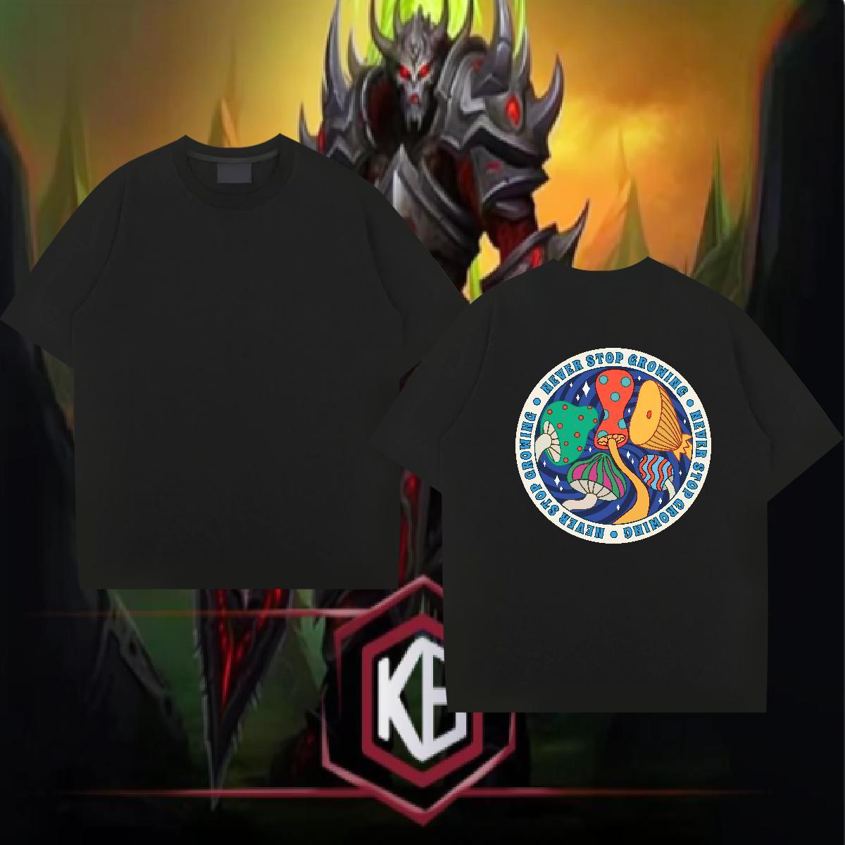 Classic T Shirts Men 100% Cotton 230g mushroom Street Tops Tees Breathable Crew Neck Brand Men Tshirts Customized Print