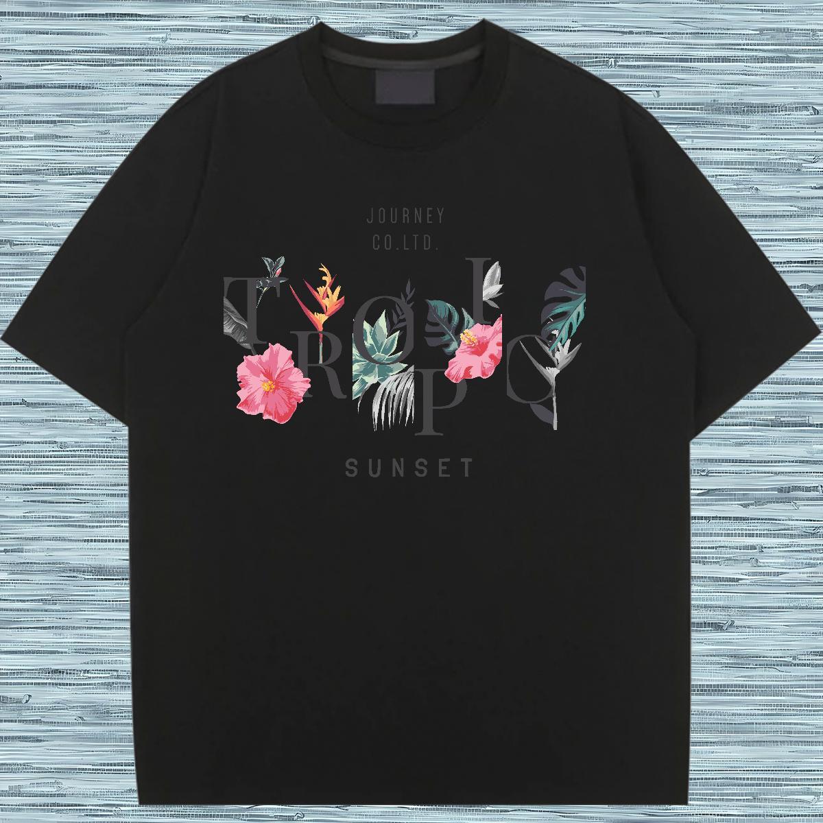 High quality T shirt Breathable Crew Neck Womens Tshirts Skull flower Street Casual 230g Cotton New Arrival Tops Shirt