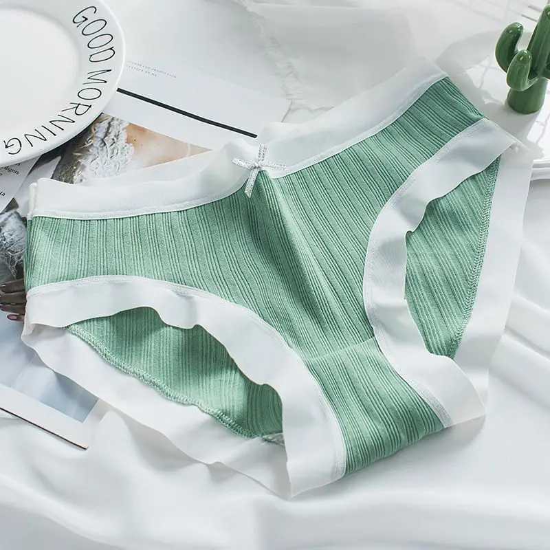 4 pieces/batch of cotton underwear cute knot soft breathable fabric young girls underwear solid childrens clothingW240715