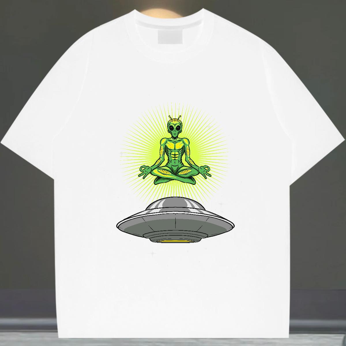 Loose Tshirts 230g 100% Cotton Spring Summer ET Floral Print Breathable Short Sleeve Designer T-Shirts for Men Wear