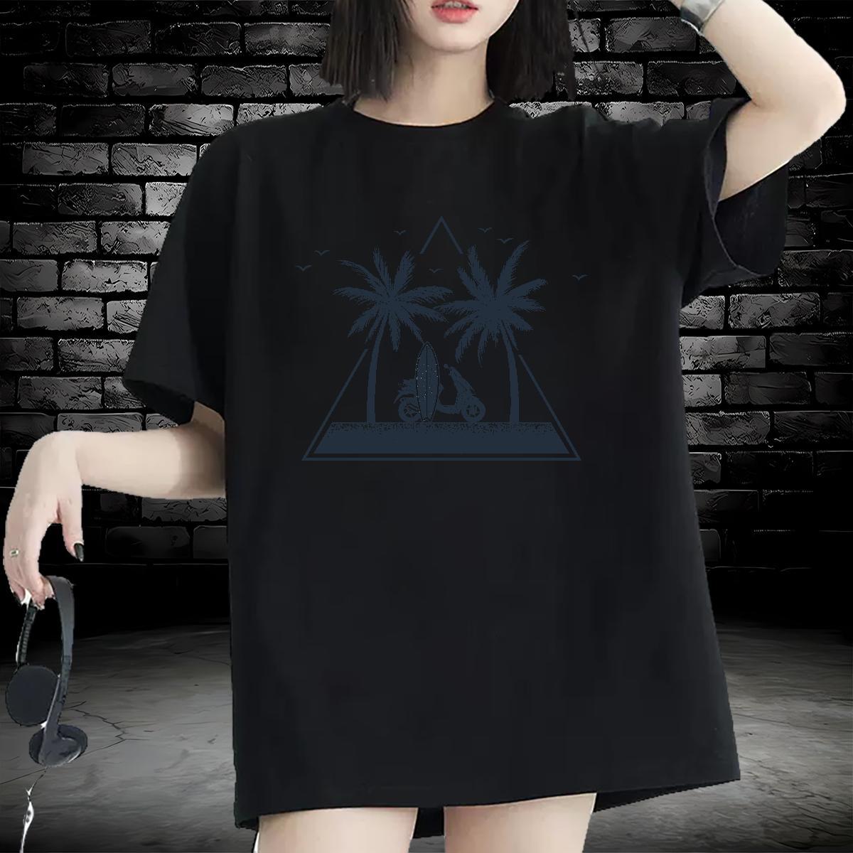 Loose Woman T Shirts Short Sleeve O-Neck Unisex Tshirts Cartoon Anime tree Street 230g 100% Cotton Designer Clothes Shirt