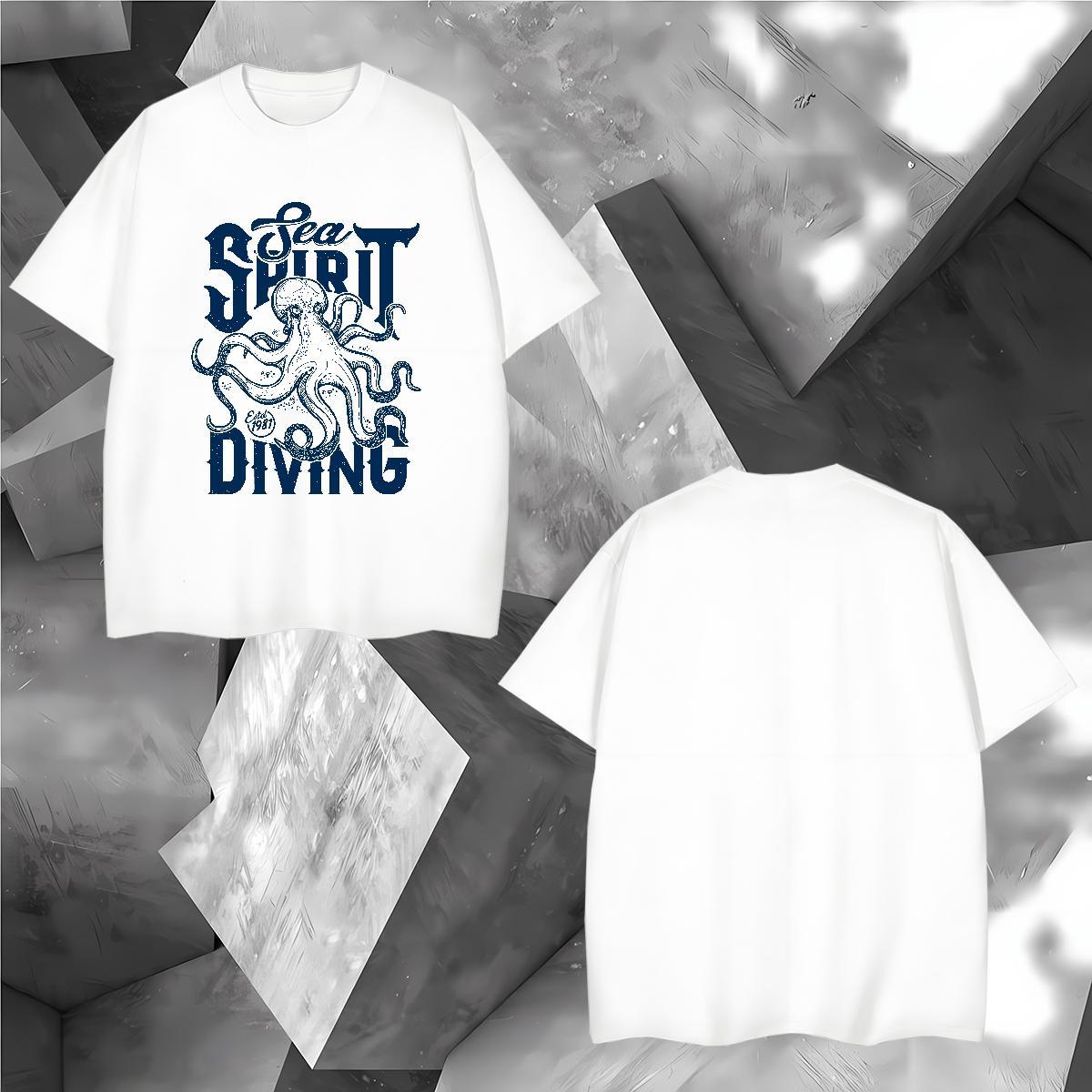 Free Shipping T-Shirts for Men 100% Cotton 230g Outdoor Tops Breathable Short Sleeve Unisex Men Tops Tees Custom Print Oversized