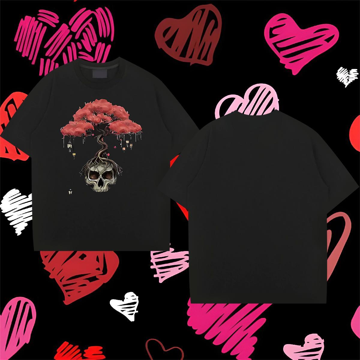 2024 T-Shirts tree Clothings 230g 100% Cotton Casual Unisex Custom Big Size Short Sleeve O-Neck Tshirts