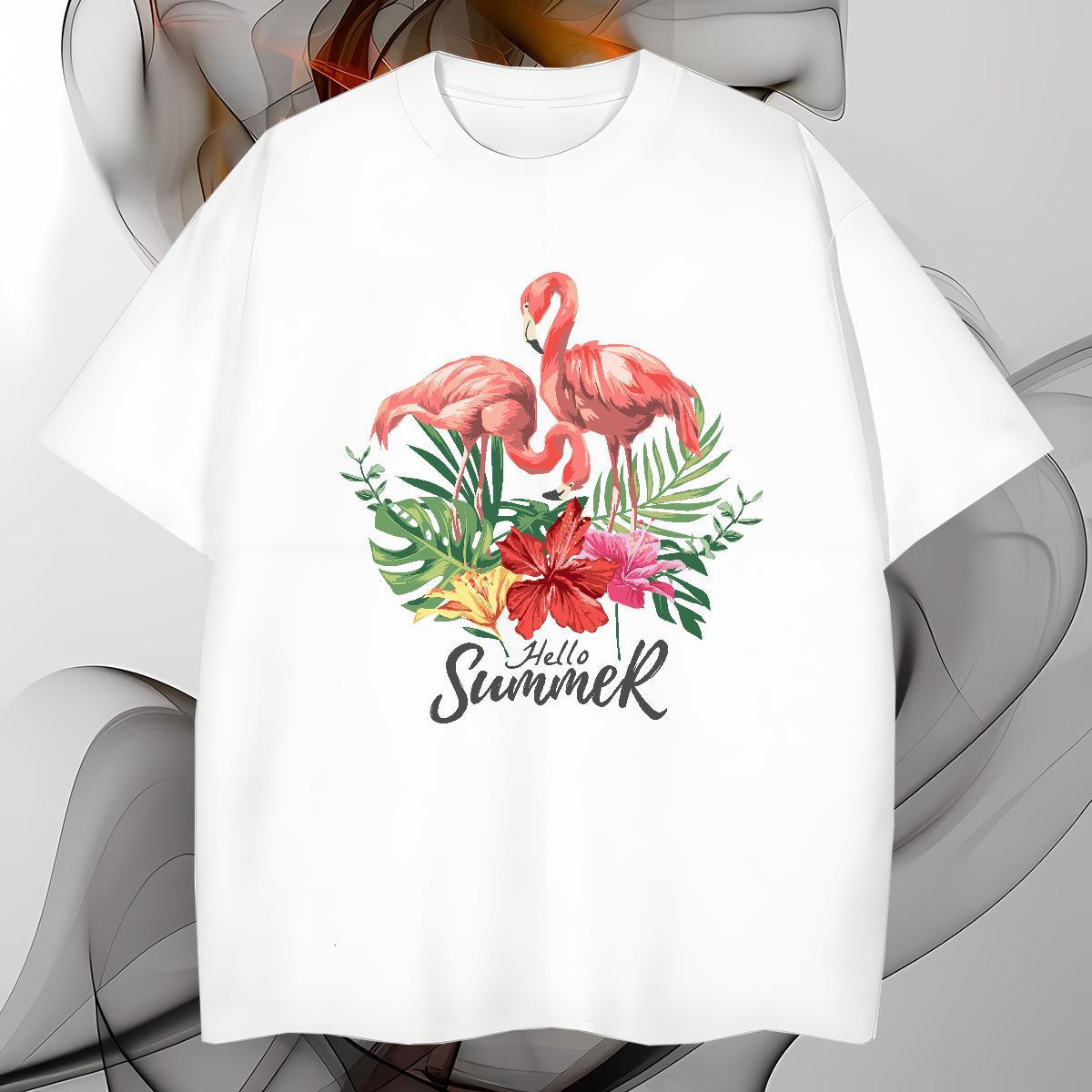 Men T Shirts 100% Cotton 230g bird Hip Hop Street Breathable Crew Neck Cartoon Printing L-4XL Mens Tshirts Fashion Design Soft Tops Tees