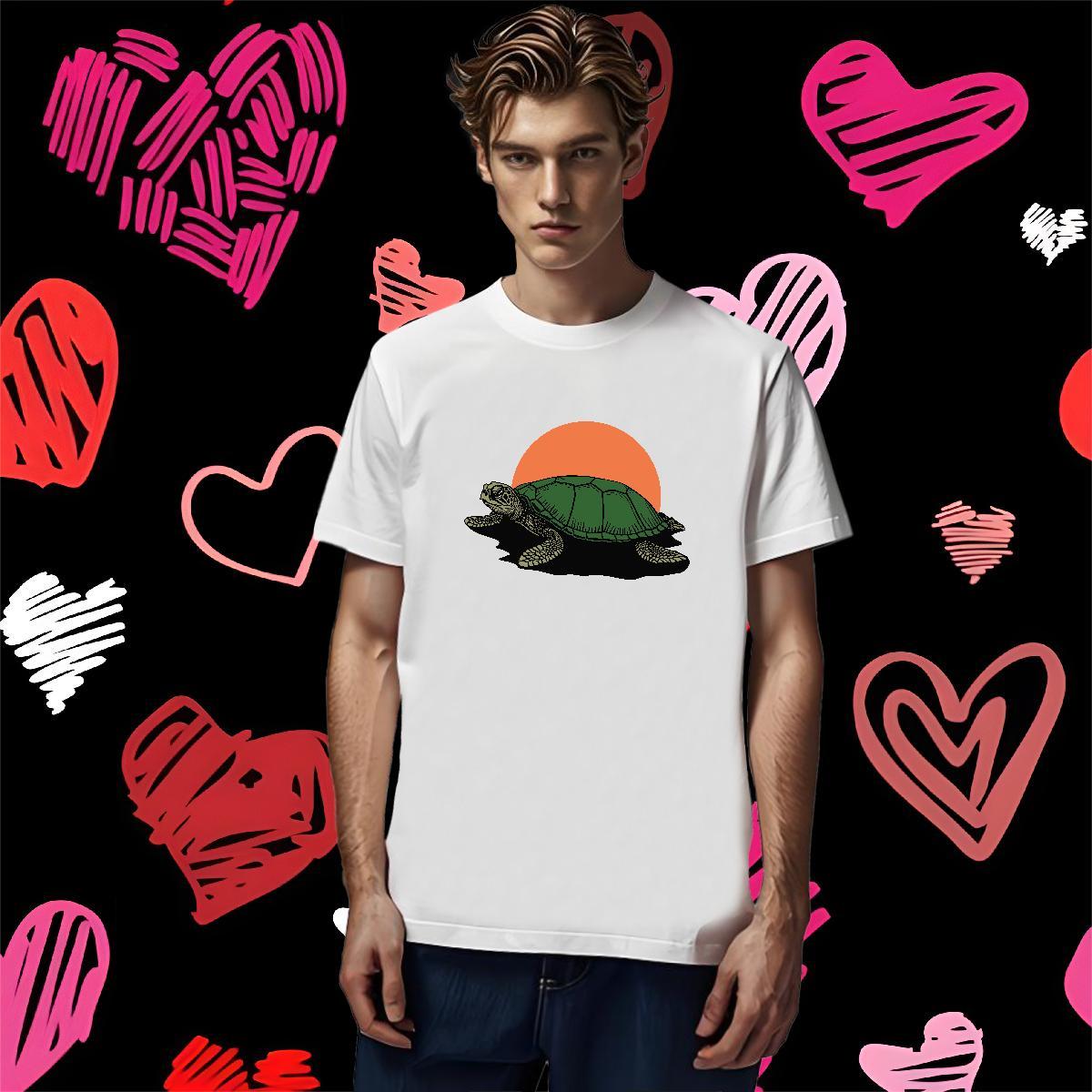 Fashion Design T-Shirts for Men 230g Pure Cotton tortoise Home Outdoor Polos O Neck Short Sleeves Classic Tshirt for Man Woman DIY Logo Oversized