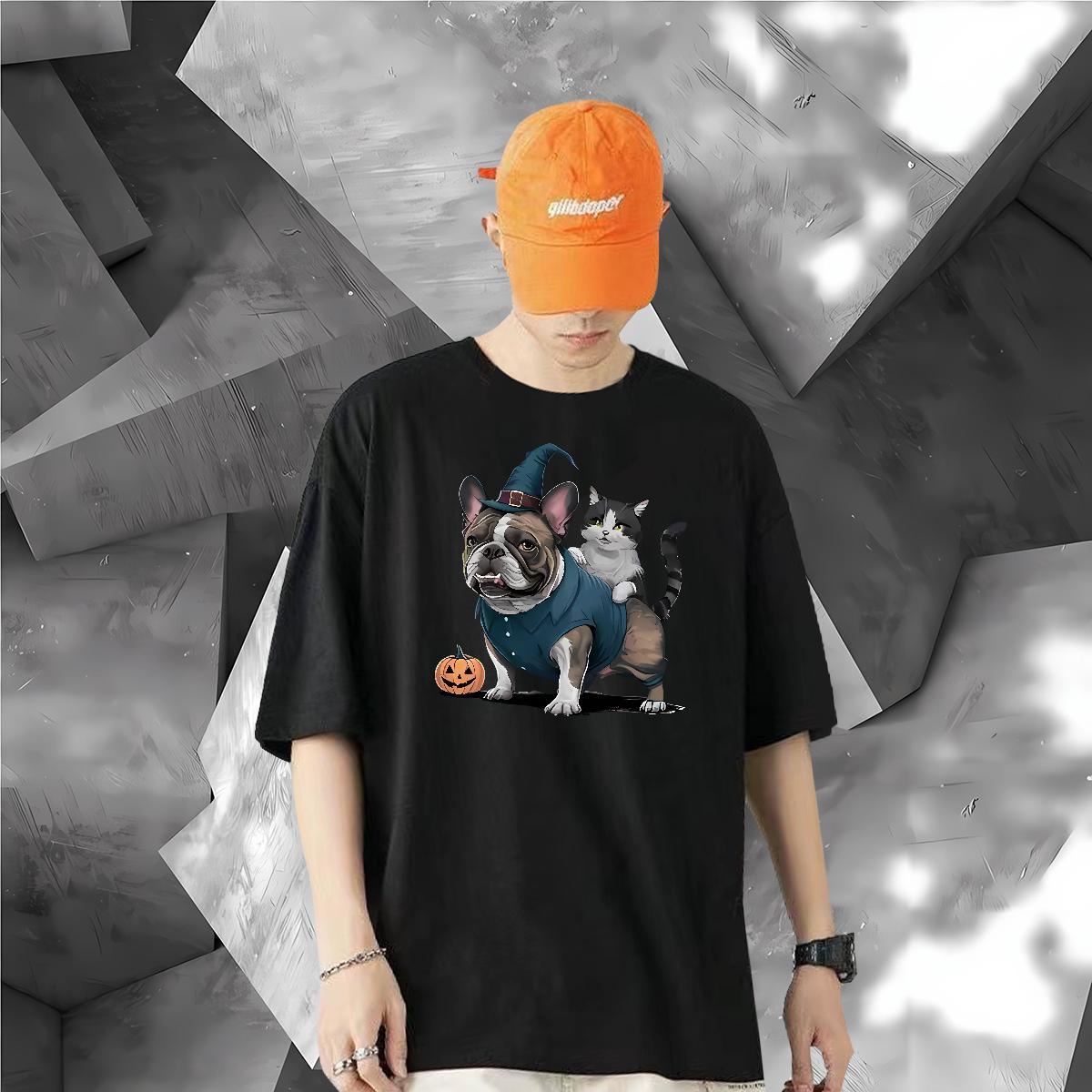 Fashion Casual Mens T Shirts 230g Pure Cotton animals Street Polos O Neck Short Sleeves Wholesale Men Tees Custom Cartoon