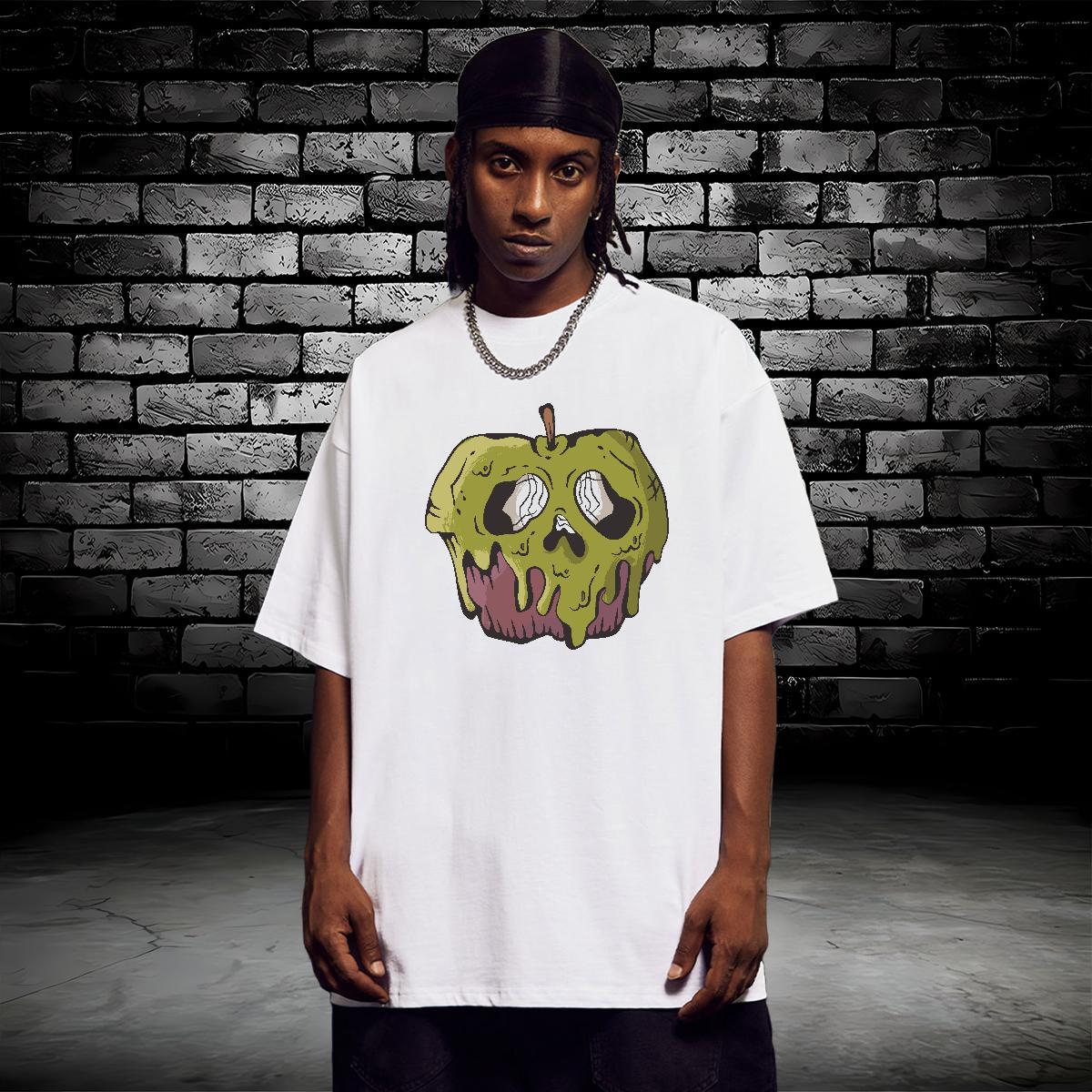 T shirt 230g 100% Cotton rot apple Street Wear Round Neck Short Sleeve DIY Printed Men Tees New TOP Quality Clothes