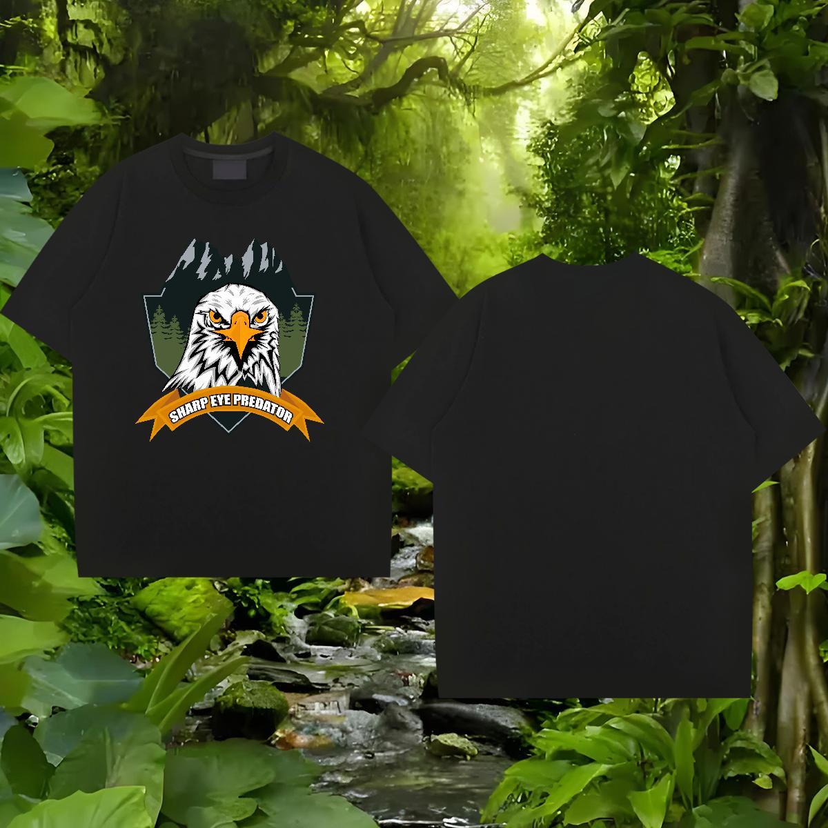 Free Shipping Mens T Shirts 230g Cotton eagle High Street Hip Hop Polos Breathable Crew Neck Comfortable Men Tshirts DIY Printed