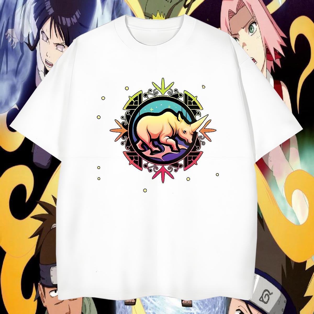 2024 New Men T Shirts 100% Cotton 230g rhinoceros Summer Casual Tops Shirt Breathable Short Sleeve Popular Couples T Shirts Oversized 4XL