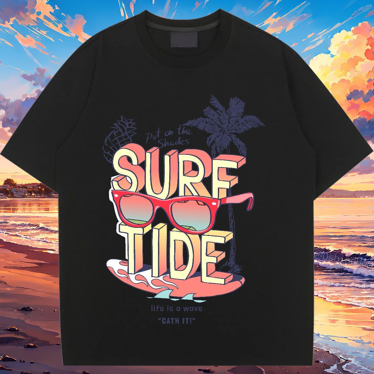 Wholesale T Shirts Women Breathable Crew Neck Couples T Shirts DIY Anime Printed tree Street Wear 230g Pure Cotton Classic Polos