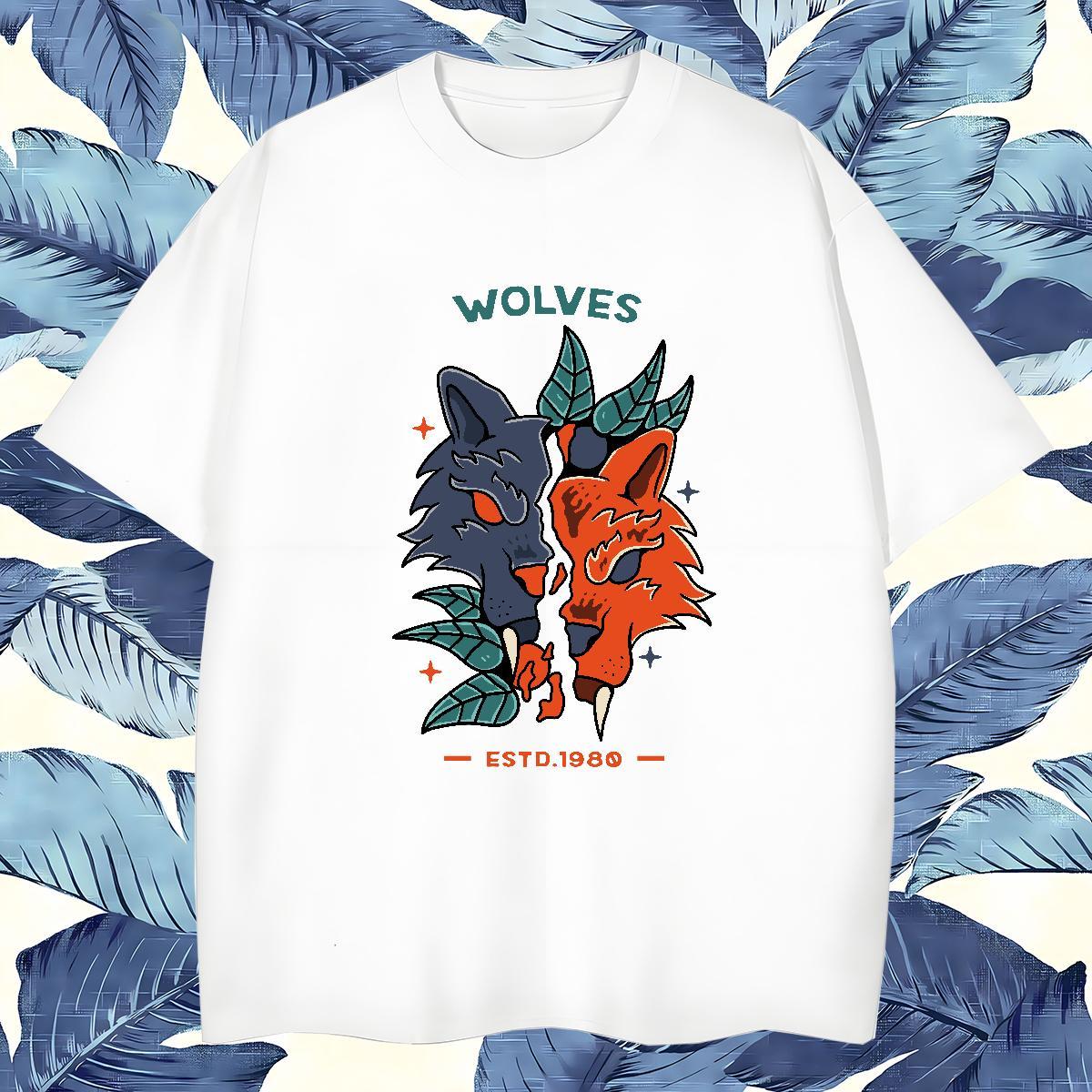 Designer Man T Shirts 230g Pure Cotton wolf Hip Hop Wear Breathable Comfortable Men Tees Custom Big Size