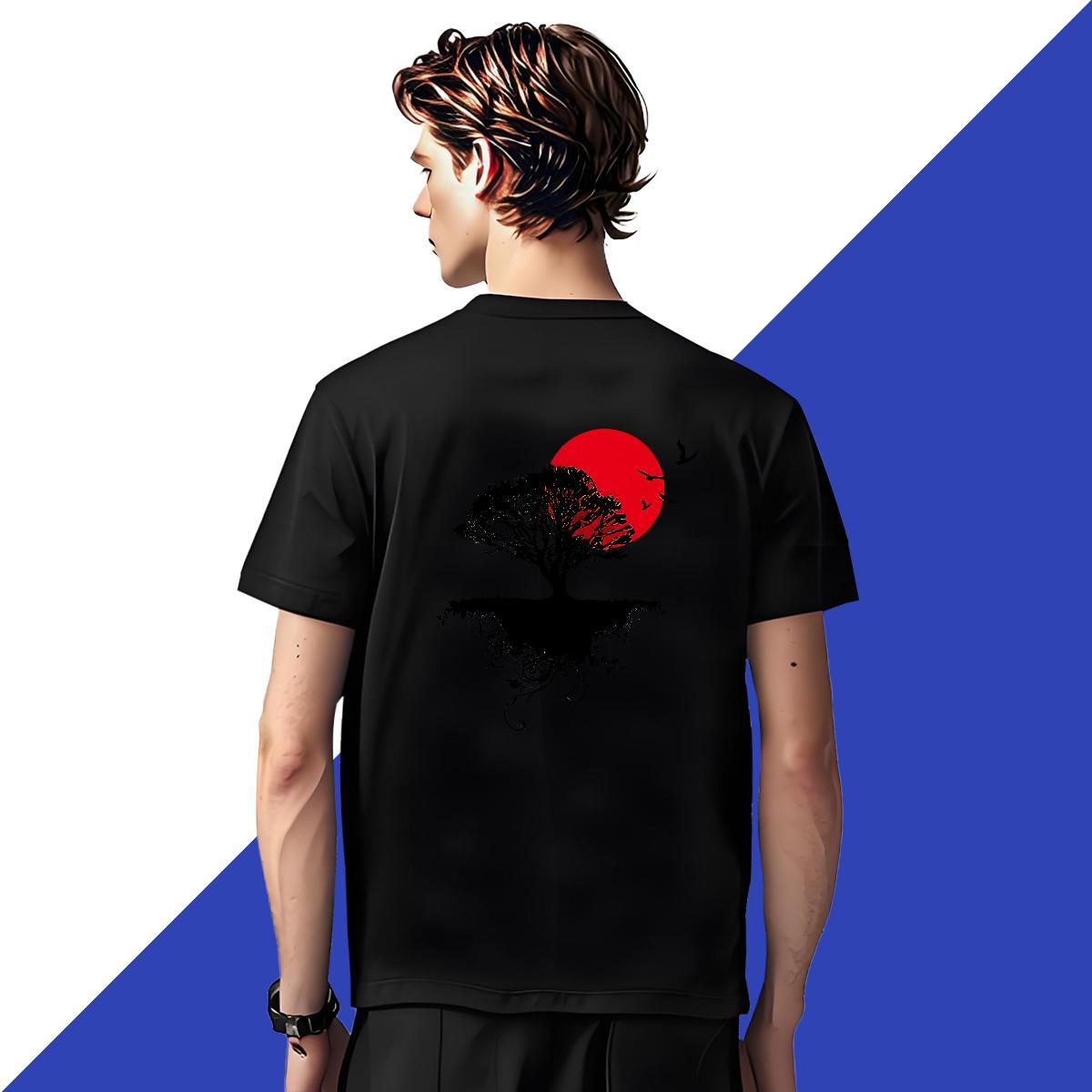 Free Shipping Men Clothes T-Shirt 230g Pure Cotton Daily Outfit sun Graphic O-Neck Short Sleeve Customized T Shirt For Man Tops Shirt