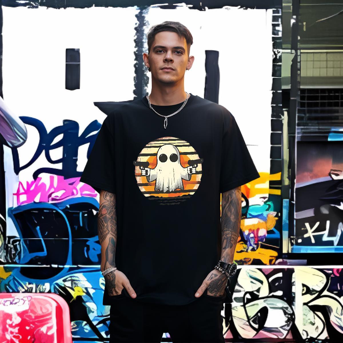 T shirt 230g Pure Cotton pistol Daily Wear Short Sleeve Soft Custom Printing Mens Tshirts Free Shipping Loose Fit Tops