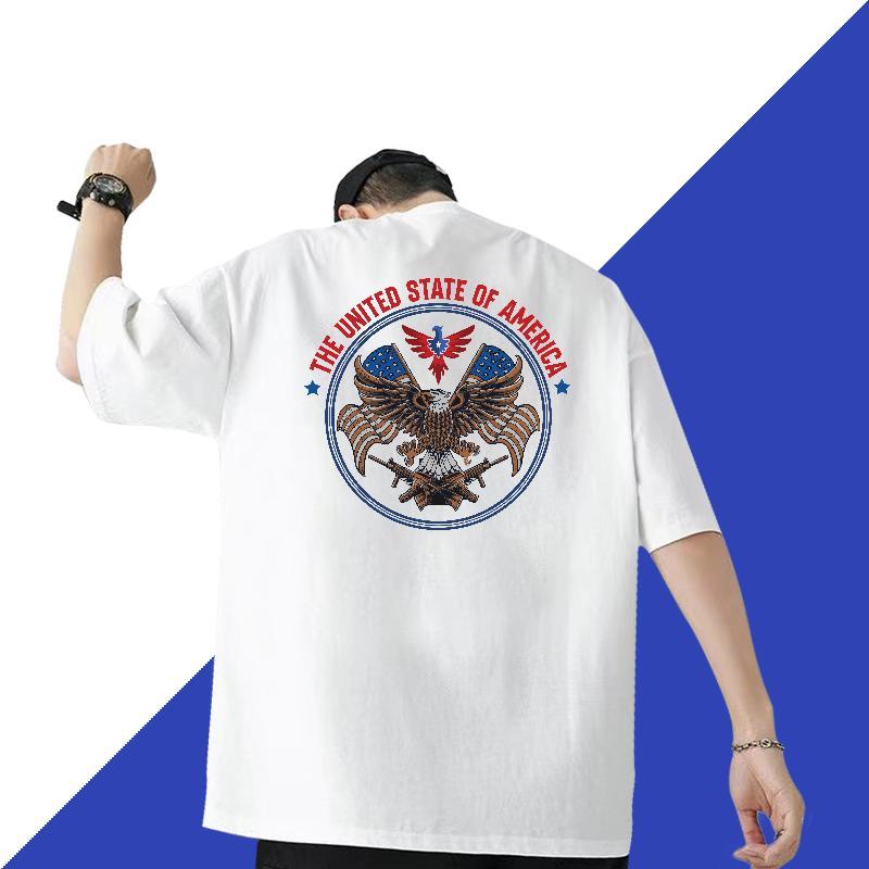 Factory Direct T Shirts Men 230g Pure Cotton cool Hip Hop Polos Crew Neck Breathable Wholesale Men Tshirts Custom Print Plus Size