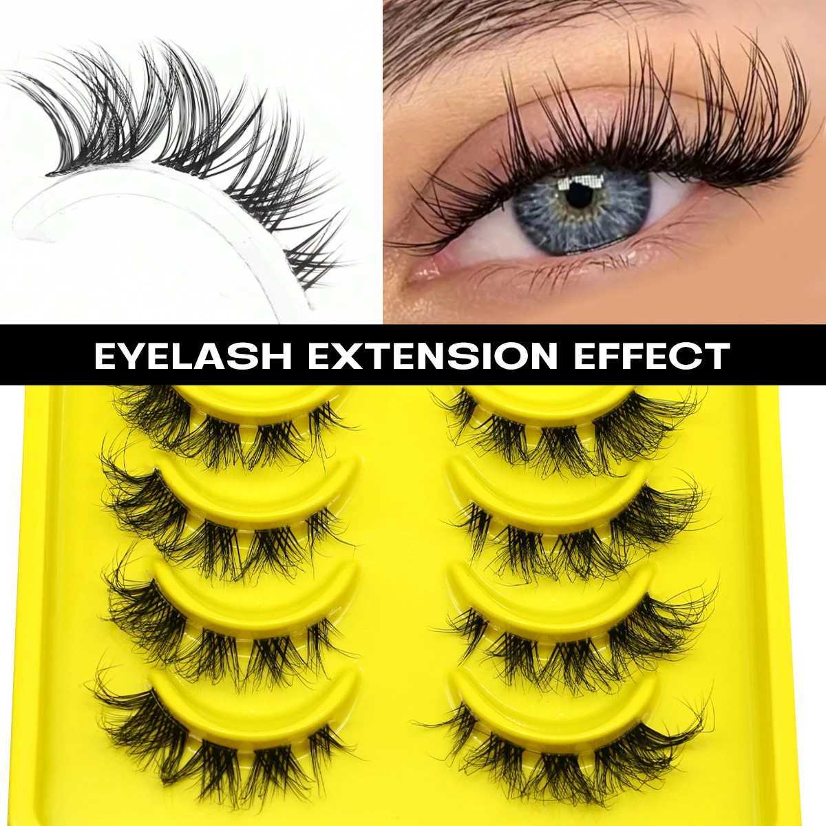 Groinneya feline eyelashes artificial mink eyelashes wingtip eyelashes long eyelashes crossed Wispy full eyelashes eyelash extensions W240803