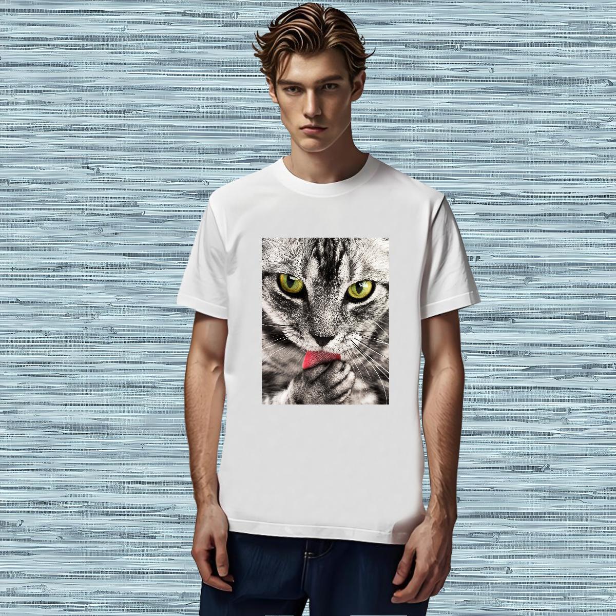 T-Shirts 230g Cotton cat Hip Hop Breathable Plus Size Custom Tshirt for Man Woman Free Shipping Wholesale Polos