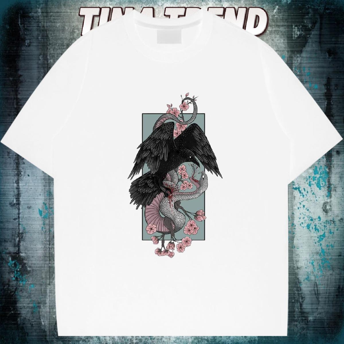 Fashion Design Man T Shirts 230g Cotton eagle Street Tops Shirt Breathable Soft High Quality Tshirt for Man Woman DIY Anime