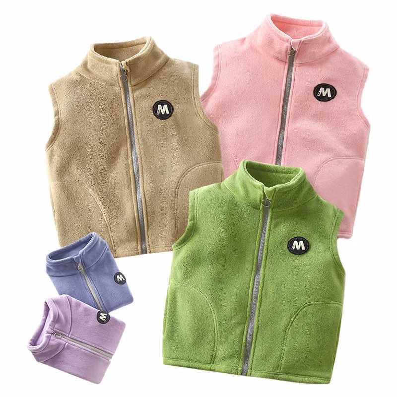 Winter childrens vest turtle neck fur baby girl boys clothing waist jacket wool jacket sleeveless jacket childrens snow jacket plus sizeW240724