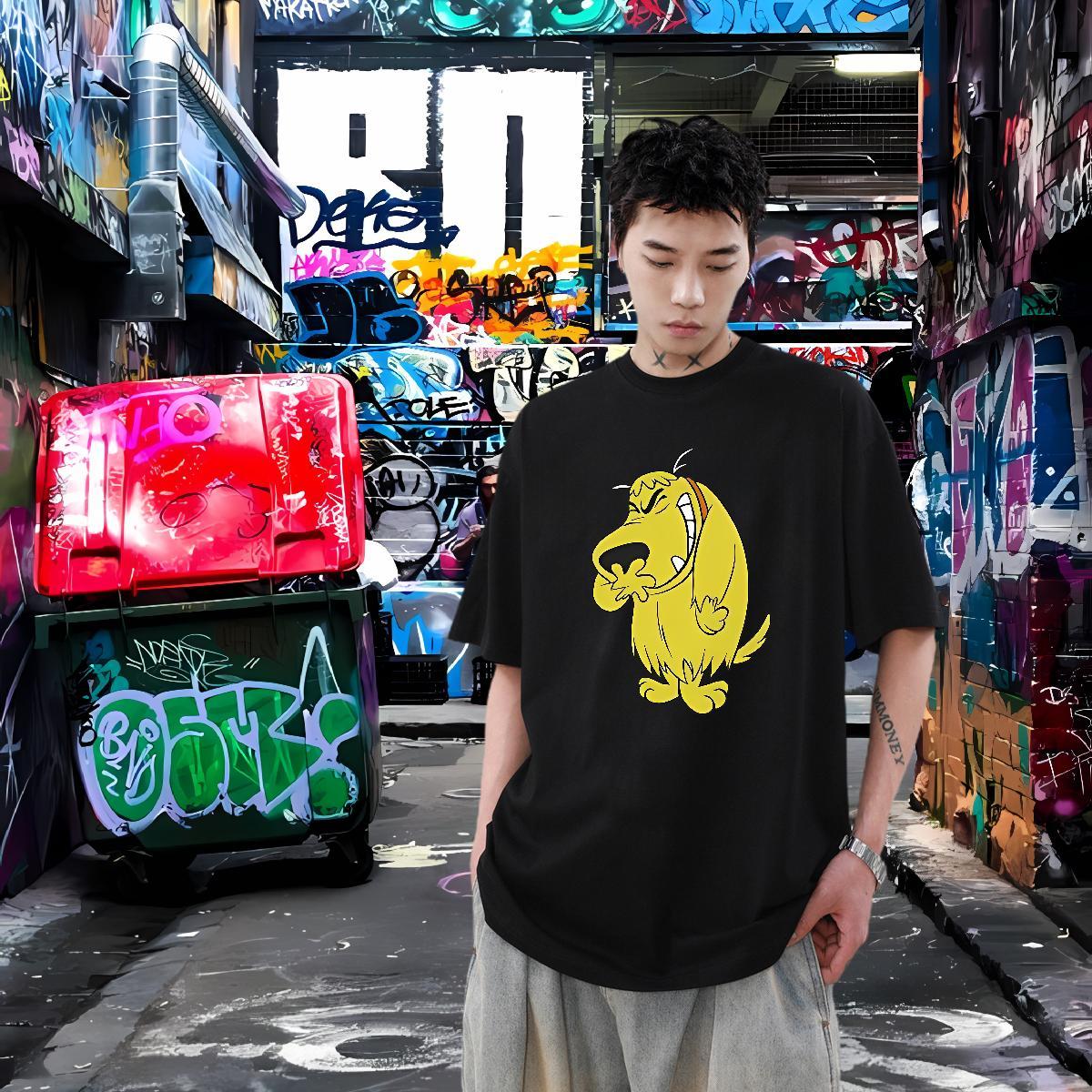 Fashion New T Shirt For Man 230g Cotton Summer Casual Tops O Neck Short Sleeves Loose Fit Tshirts DIY