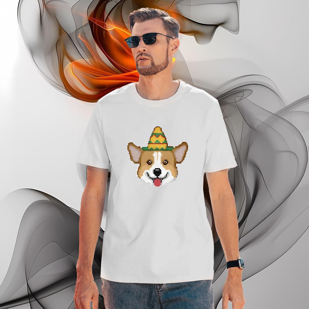 Wholesale Men Tshirts 100% Cotton 230g dog T-Shirts Casual Beach O-Neck Short Sleeve Custom Print Plus Size New Clothings