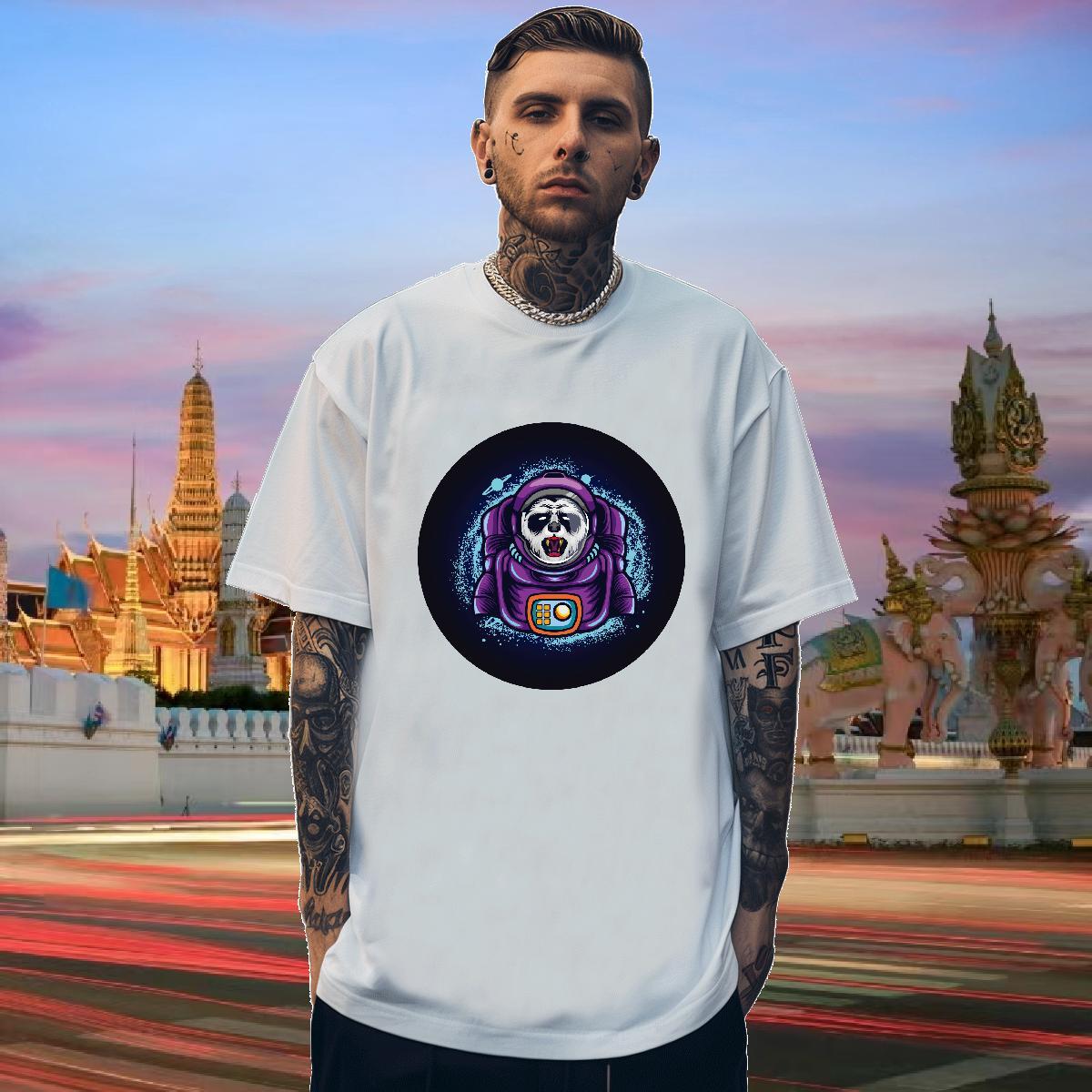 T Shirt For Man 230g 100% Cotton animal Daily Wear Breathable DIY Printed Men Tshirts 2024 DIY Popular Tops Shirt