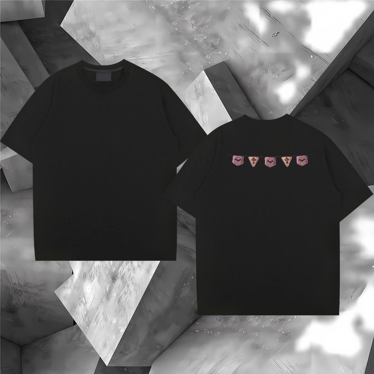 2024 New T-Shirts 230g 100% Cotton halloween Spring Summer Top Tees Short Sleeve O-Neck Loose Men Clothes T-Shirt Anime