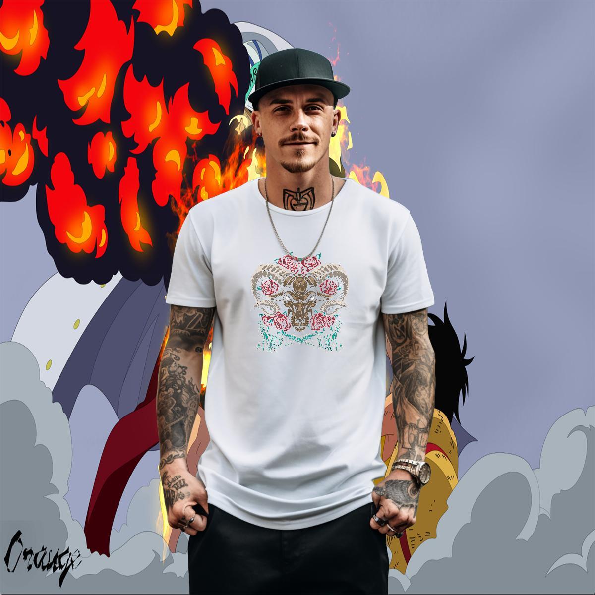 Unisex Tshirts 230g Cotton Street Casual sheep Anime Print Short Sleeve Soft Free Shipping Men T Shirts Top Tees