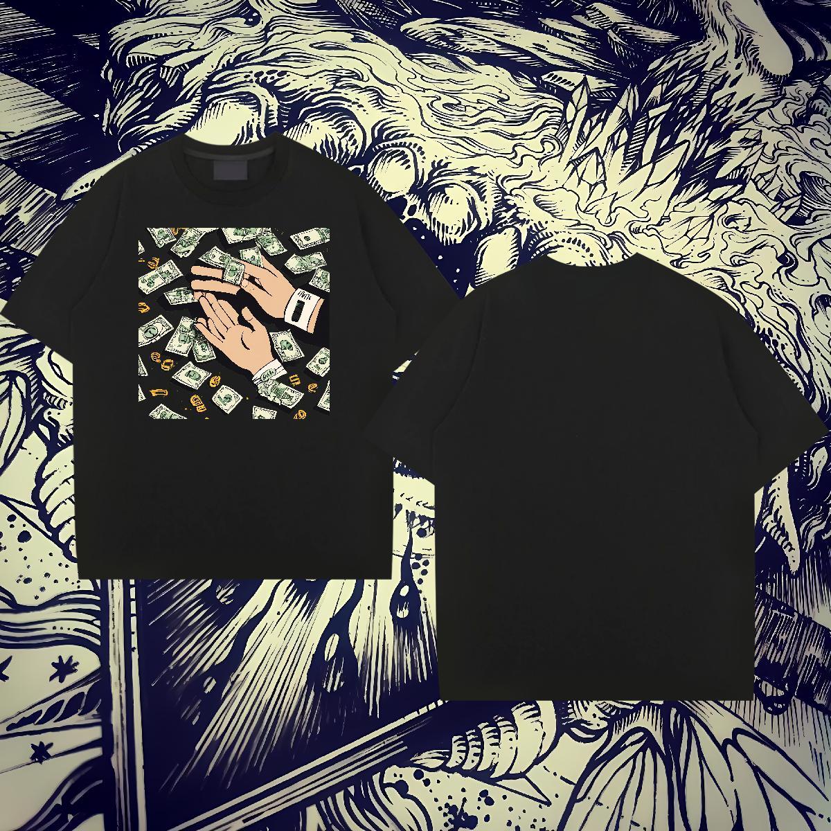 Brand Couples T Shirts 230g Pure Cotton Home Outdoor dollar Customized Crew Neck 2024 DIY T-Shirts for Men Tops