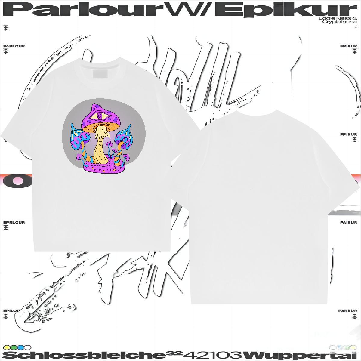 Custom T-Shirts for Men 100% Cotton 230g mushroom Summer Casual Top Tees Crew Neck Breathable Free Shipping Men Tshirts DIY Printed