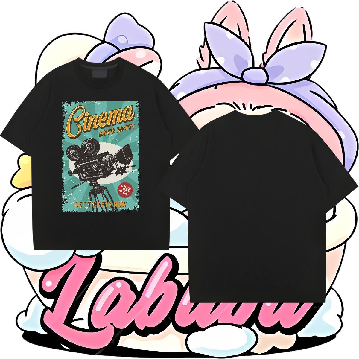 Soft Couples T Shirts 230g Pure Cotton High Street Hip Hop tool Custom Printed Breathable Crew Neck New Designer T Shirt For Man Clothes