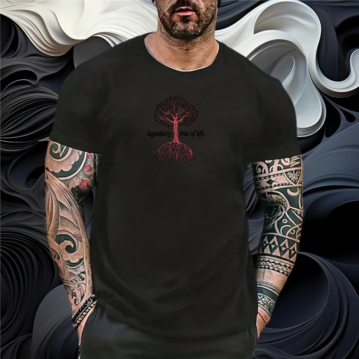 Free Shipping T-Shirts for Men 230g Pure Cotton tree Hip Hop Tshirts Short Sleeve O-Neck Classic Couples T Shirts Custom Print Oversized