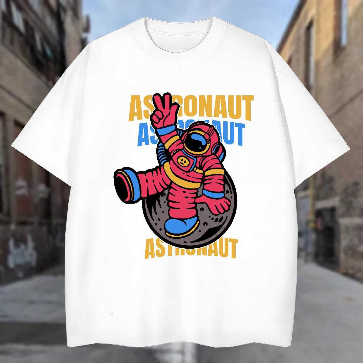 Men T Shirts 100% Cotton 230g universe Street Wear Breathable Short Sleeve Floral Print Couples T Shirts Fashion Designer Loose Clothes