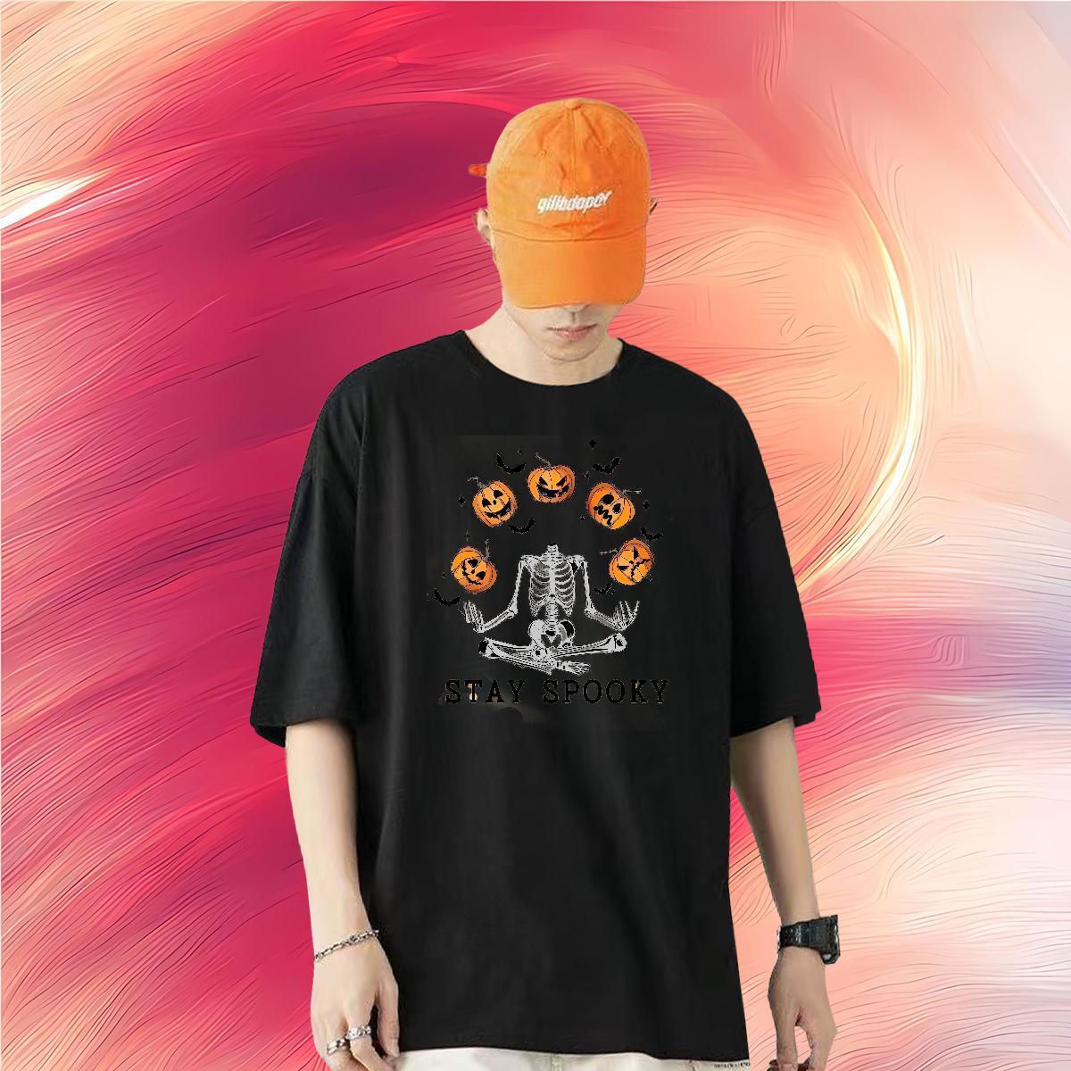 Classic Casual T Shirt For Man 230g Pure Cotton pumpkin Hip Hop Clothes Breathable Crew Neck Designer Mens Tshirts Plus Size Custom