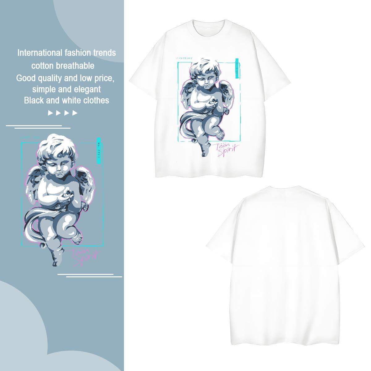 T-Shirts for Men 230g Pure Cotton portrait Street Casual O-Neck Short Sleeve DIY Logo Oversized Men Tshirts Free Shipping High Quality Tees