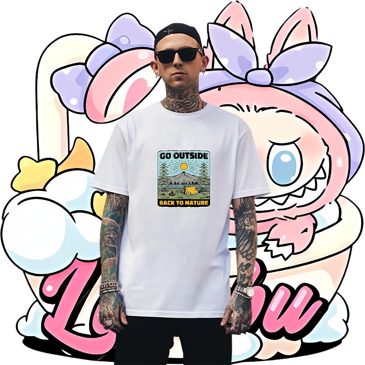 Cool Men Tshirts 100% Cotton 230g Daily Wear letter Black White Breathable Short Sleeve Designer Fashion T-Shirts for Men Clothes