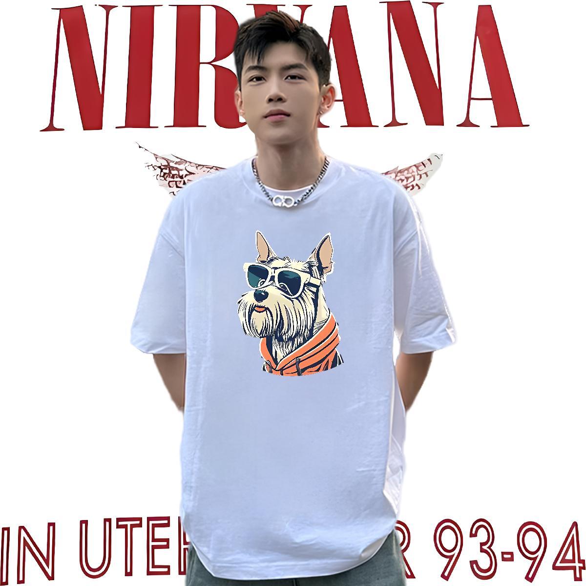 Factory Direct Man T Shirts 100% Cotton 230g dog Street wear Hip Hop Clothes Breathable Loose Fit Men Tops Tees DIY
