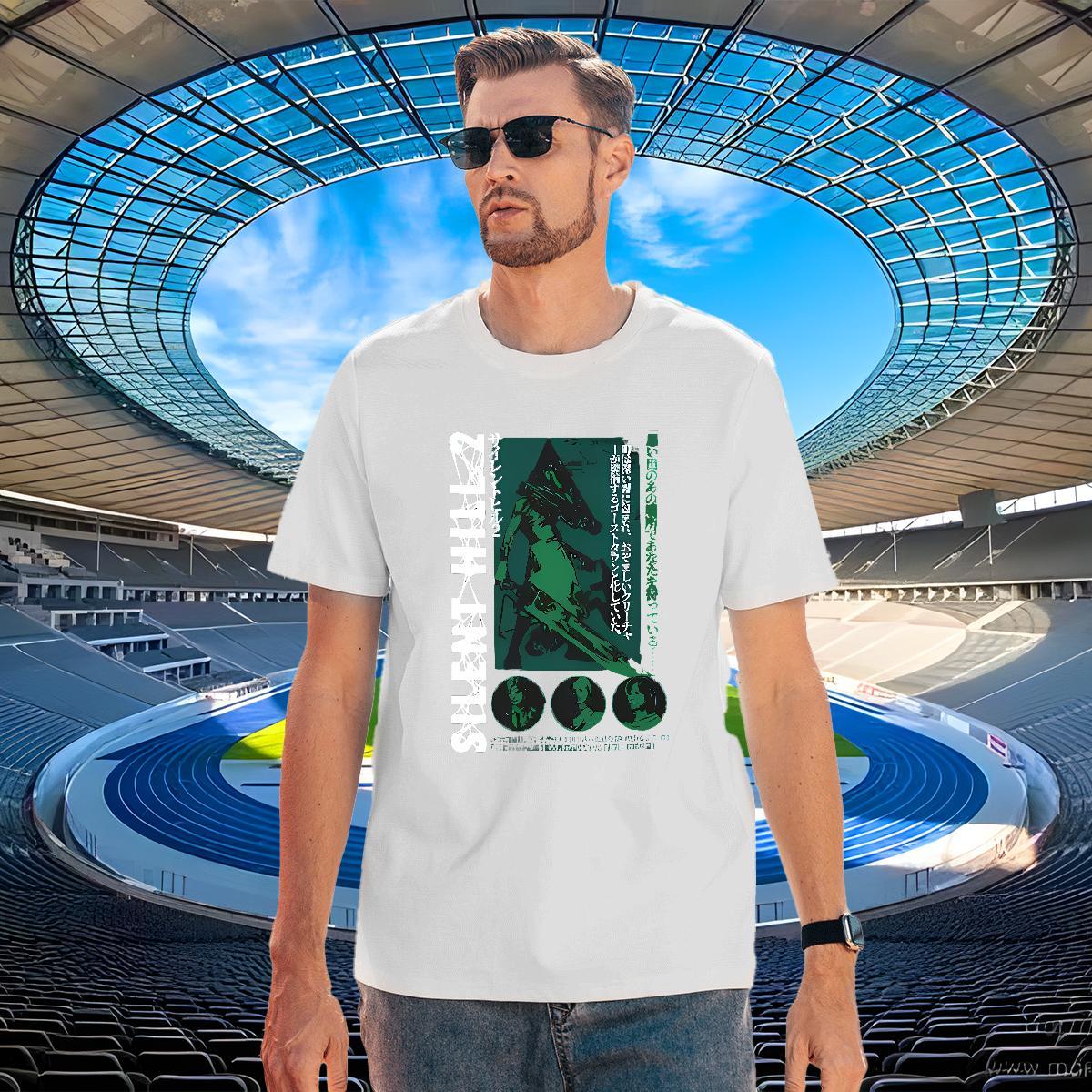 Loose Men Tees 100% Cotton 230g horse Mens T Shirts Sport Pure Cotton Plus Size Cartoon DIY Customized Clothes