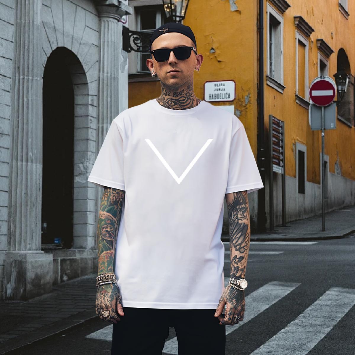 T Shirts Men 100% Cotton 230g Lines Casual Pure Cotton Plus Size Custom Men Tshirts Factory Direct Wholesale Tees